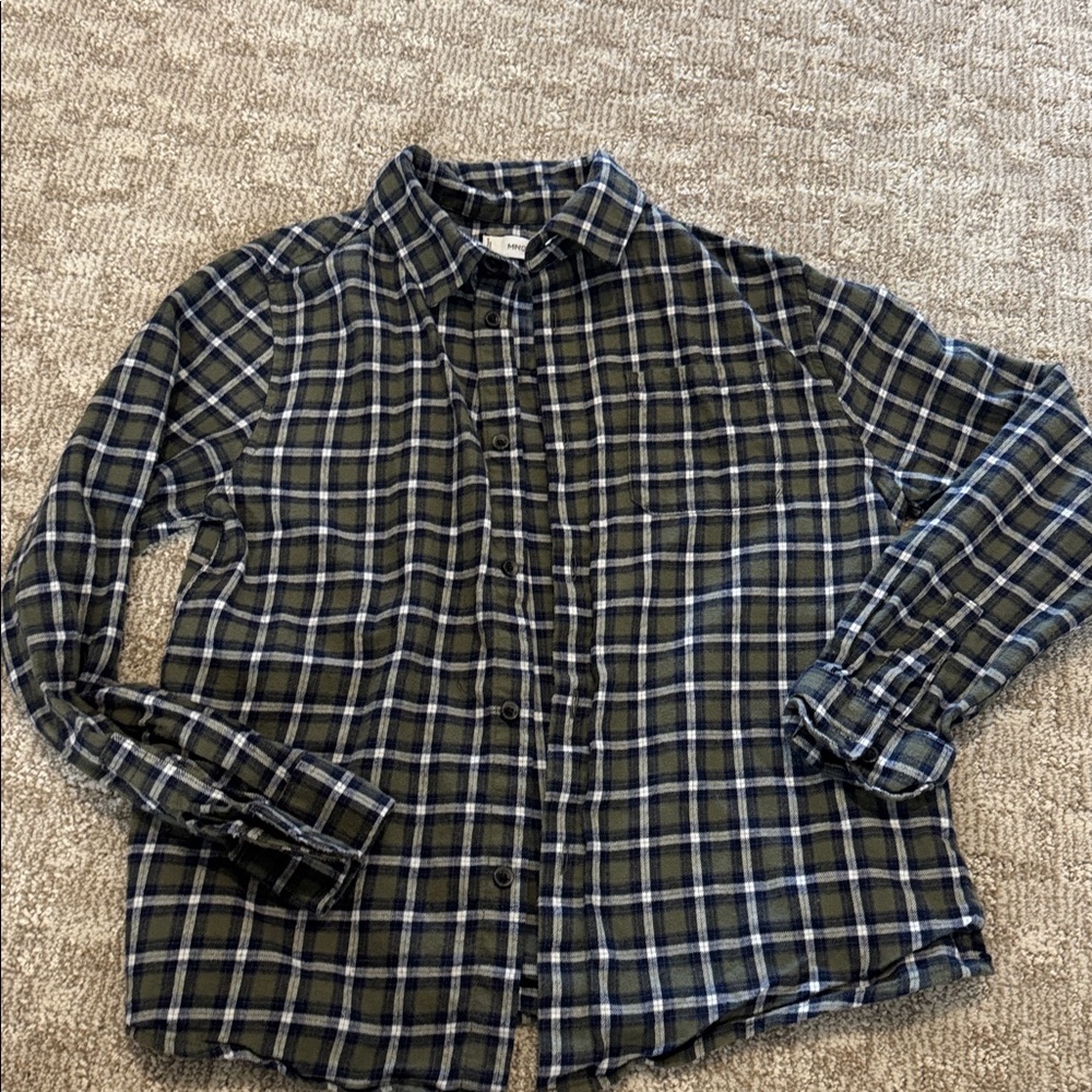 Mango Green and Blue Checkered Shirt